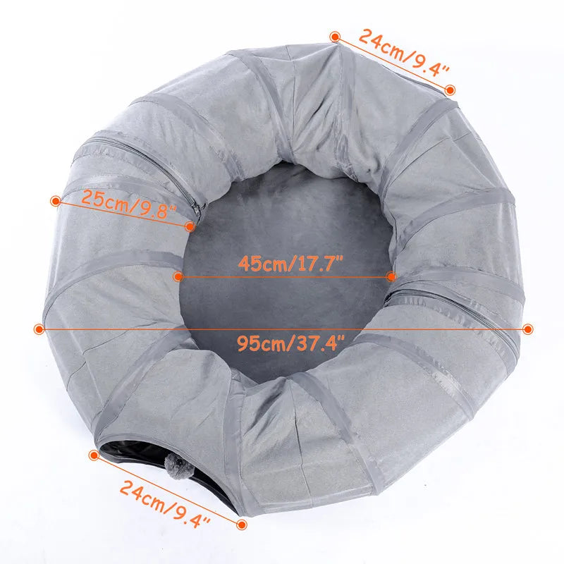 Foldable Pet Cat Tunnel Indoor Outdoor Pet Cat Training Toy for Cat Rabbit Animal Suede Pet Toys